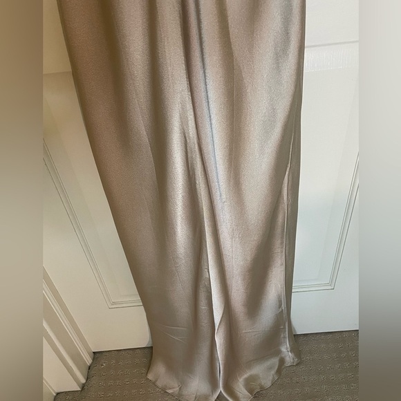 J. Crew High Neck Slip Dress in Luster Crepe Lt Khaki, Sz 8 Formal Wedding Guest - Picture 11 of 14